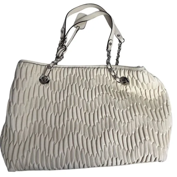 Jessica Simpson Ivory Quilted Ruched Shoulder Bag‎ Women's Casual Elegant - Image 16