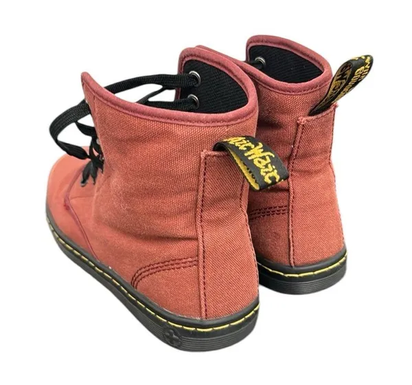 Dr. Martens Shoreditch Maroon Red Canvas Eye Lace-Up Boots Sz 6 - Image 3