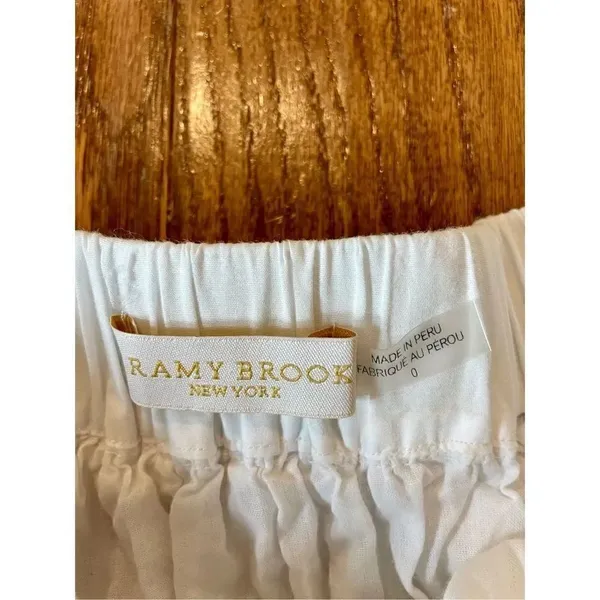 Ramy brook Mickey white mini skirt with blue embroidered waist size 0 - Image 6