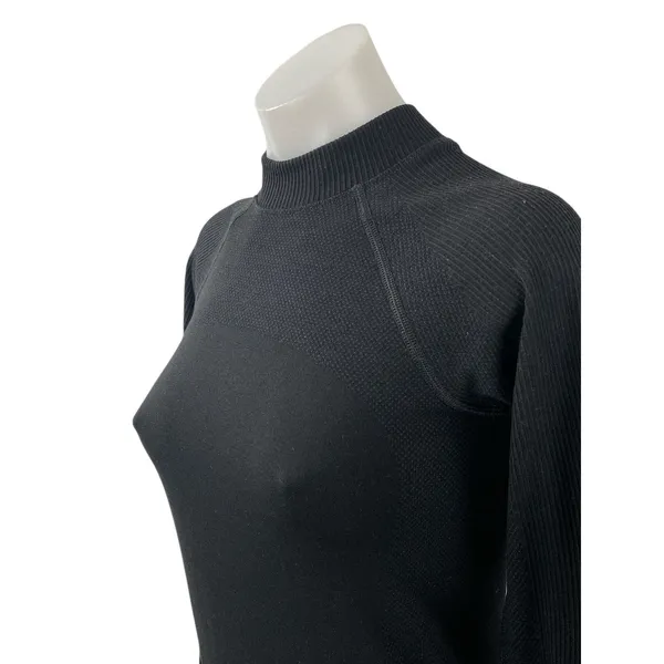 Lululemon Black Wool Long Sleeve Slim Yoga Gym Athletic Activewear T-Shirt Top S - Image 2