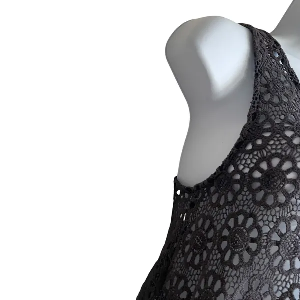 Pins‎ And Needles Womens Crochet Romantic Lace Shell Top XS Brown Indie Festival - Image 4