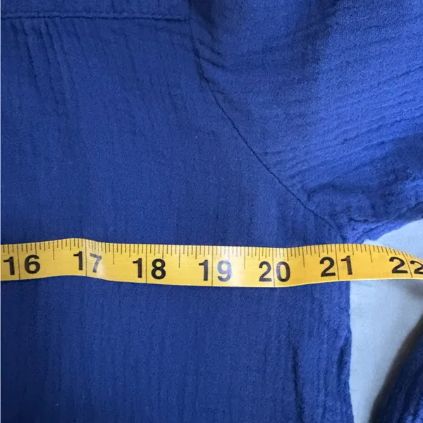 Free People Changing Horizons Gauze‎ Blue Pullover Top EUC Size Small - Image 6