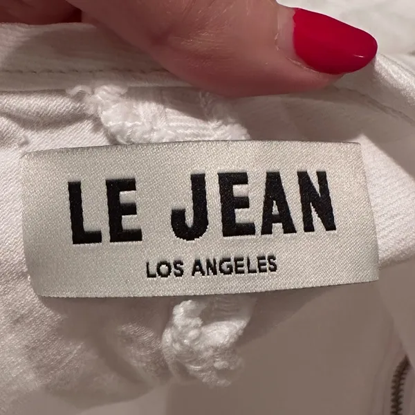 Le Jean White Denim‎ Colette Midi Skirt Size Medium - Image 3