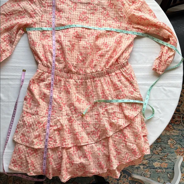 Loft Meadow Tiered Ruffle Mini Dress Sz Large Cottagecore Romantic Balletcore - Image 14