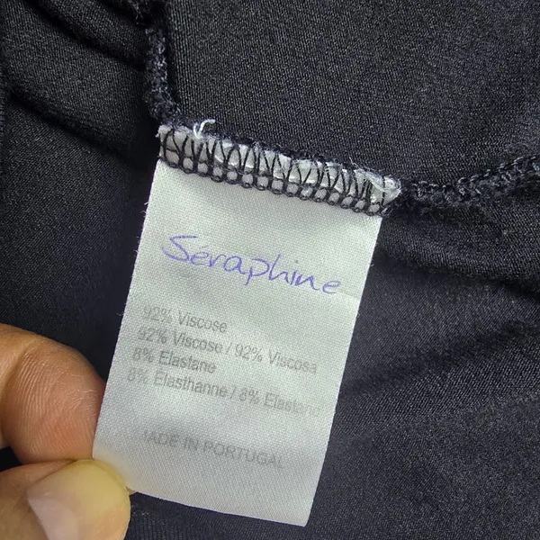 Seraphine Black Ruched Side‎ Maternity Bodycon Midi Dress Sleeveless Small - Image 5