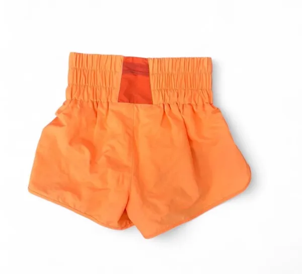 Zenana Cross Country Smocked Waist Running Shorts Sherbet Orange Size S - Image 2