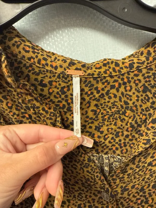 Free People Celia Leopard Print Tie-Front Blouse - Image 3