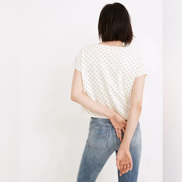 Madewell Cream Polka Dot Short Sleeve Tee - Image 2