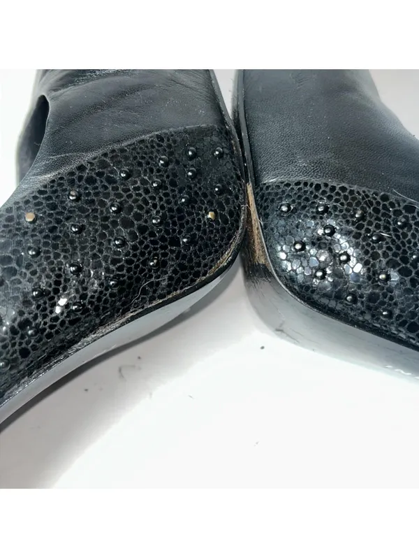 Gianni Bini Womens Platform Heels Size 8 Black Block Heel Studded Textured Pump - Image 9