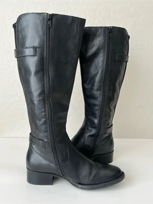 Born Gibb tall leather riding boots black 7 - Image 7