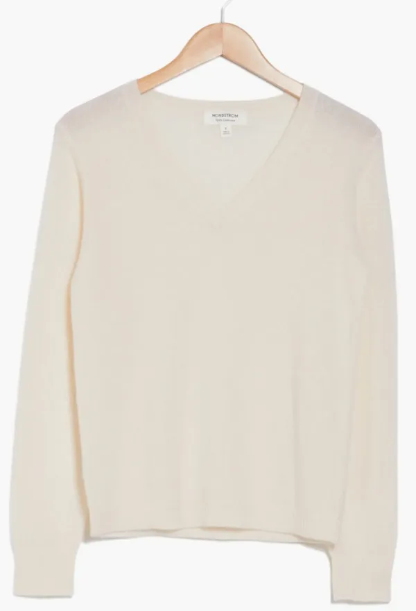 Nordstrom Cashmere V-Neck Sweater - Image 3