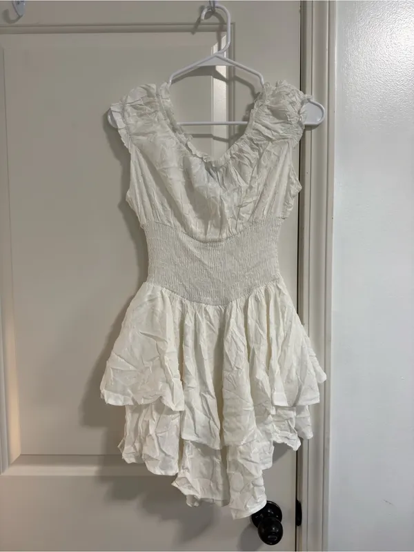 Princess Polly Cream Ruffled Tiered Mini Dress - Image 3