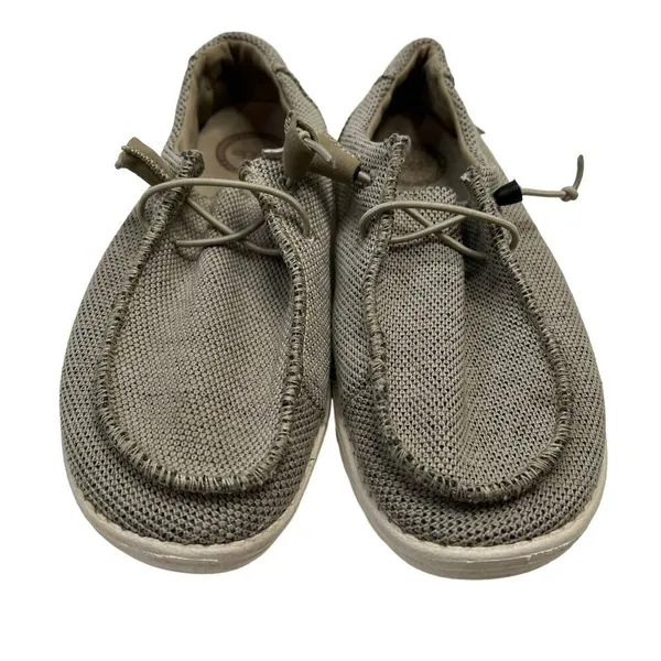 Hey Dude Size‎ 8 Wendy Loafers Sox Beige Knit Slip On Shoes Lightweight Women's - Image 2