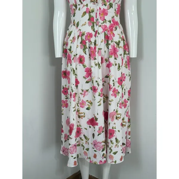 Scarlet Darkness Women Sundress Floral Printed Corset Ruched Bust Cami Flowy M - Image 5