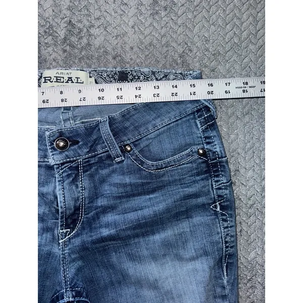 Ariat REAL Denim Women's Blue Medium Wash Straight Jeans Size 31‎ Short - Image 7