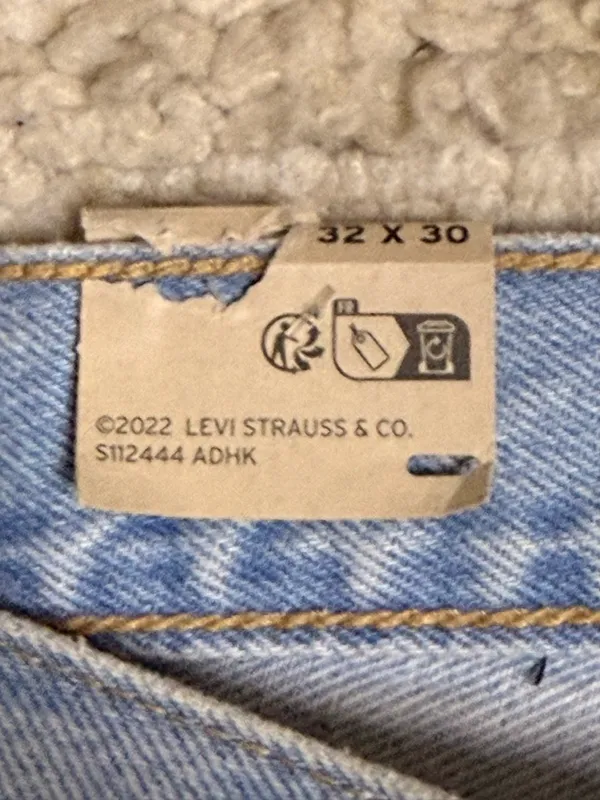 New Women’s Levi’s 501 High-Rise Straight Leg Chaps Two Tone Jeans, Size 32/30 - Image 6