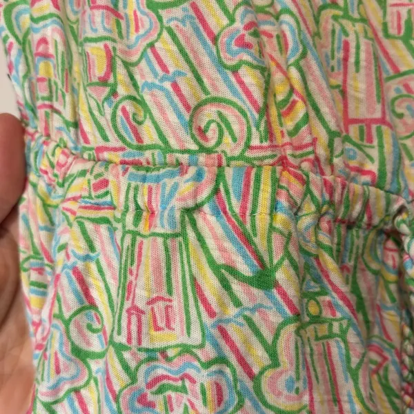 Lilly Pulitzer Classic Print Tank Mini Dress Cinch Tie Waist Pockets Size XS - Image 6