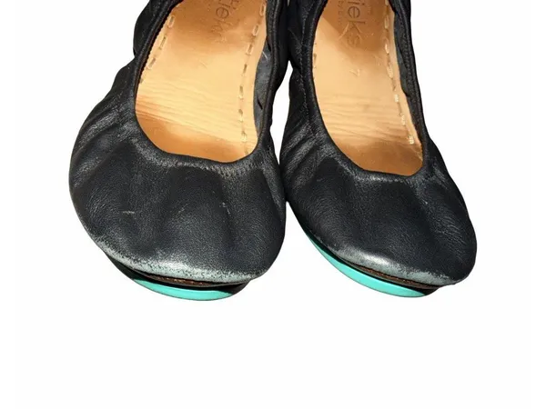 Tieks By Gavrieli Matte Black Leather Ballet Flats 7 Foldable Slip On Shoes - Image 4