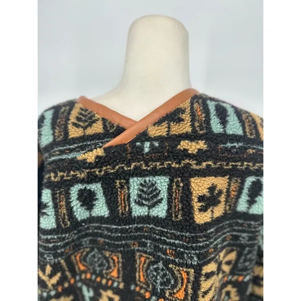 Acoa Sherpa Cardigan Jacket Boho Outdoor Oversized Hiking Women's Size‎ Large - Image 5
