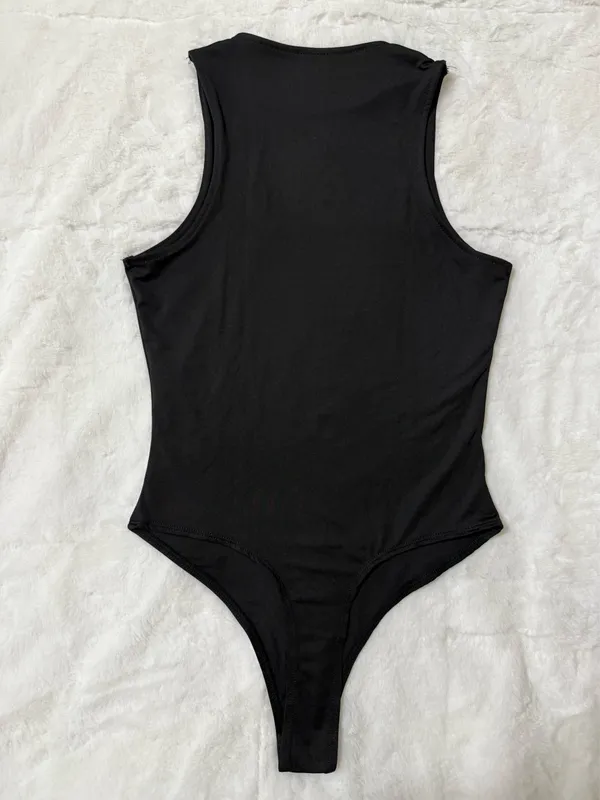 Aeropostale Black Sleeveless Thong Bodysuit Size Small - Image 5