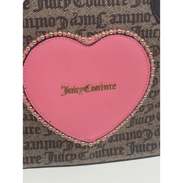 JUICY COUTURE LOVE NEVER DIES MINI TOTE CROSSBODY‎ BAG Brown TAUPE - Image 2
