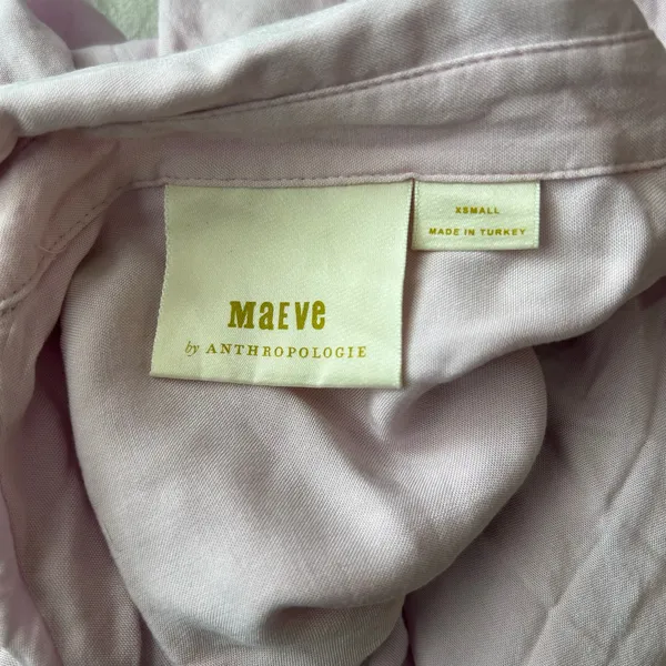 Maeve by Anthropologie light pink button up top small casual - Image 4