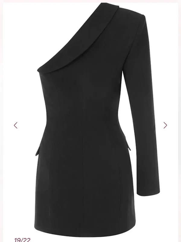 House of CB FEBE Black Crepe One Sleeved Tuxedo Dress - Image 9