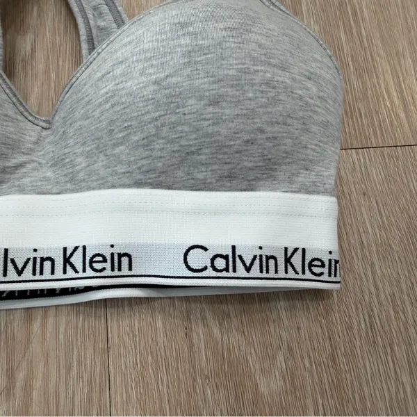 Calvin Klein Gray Women's Racerback Padded Bralette - Image 3