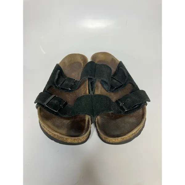 Birkenstock Arizona Sandals Mens‎ 8 ladies 10 black Suede Double Strap Slides - Image 4