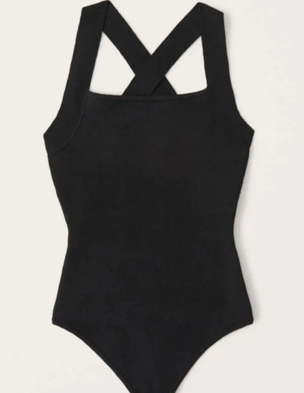 Abercrombie Crossback Knit Bodysuit in Black - Image 4