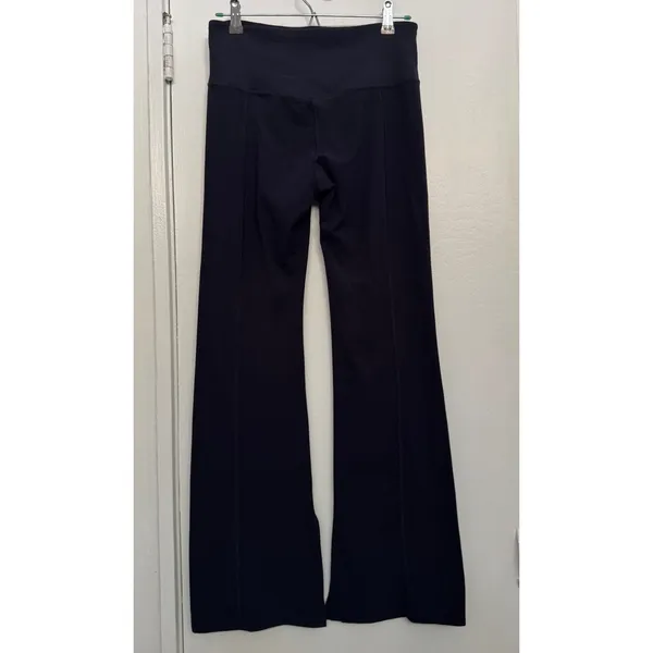Athleta Barre Slim FlareSplit Hem Pants in Navy Size Medium - Image 3