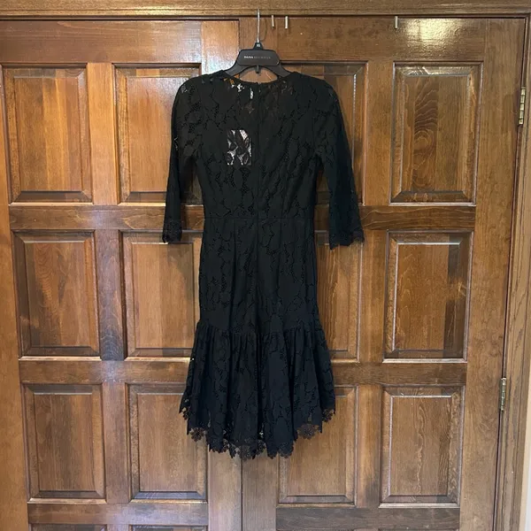 NWT Hello Molly Call It‎ Love Midi Dress Black Size Small 4 Lace High Low V Neck - Image 5