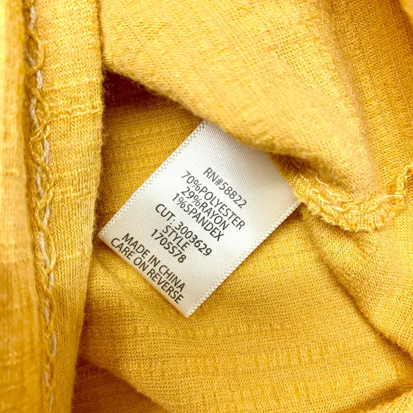Max Studio Tie Front Ruffle Sleeve Top Women L Yellow Button Up Slub Knit Size L - Image 7