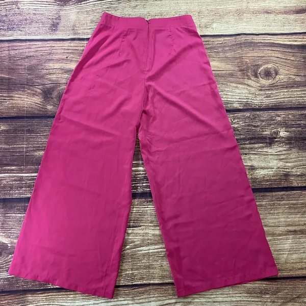 SHEIN Joress Dress Pants Womans Sz L Pink High-Rise Wide Leg - Image 3