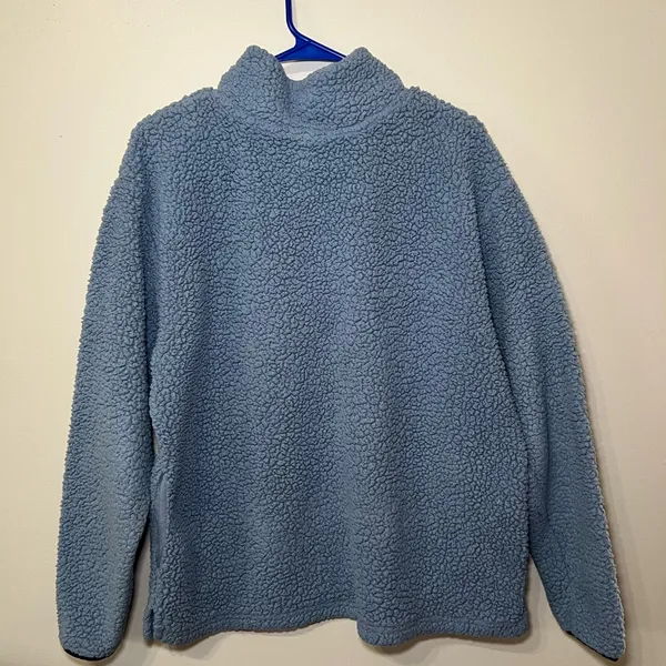 Victoria's Secret Pink Blue Sherpa Pullover - Image 3