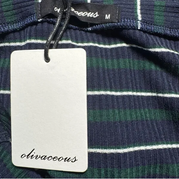 Olivaceous Striped Button Down Dress Sleeveless Mini Casual Summer Sun Dress Size M‎ - Image 5