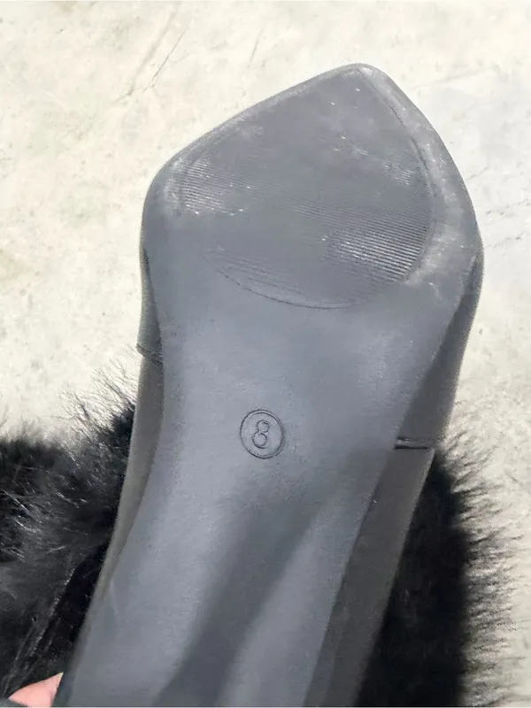 Black‎ Faux Fur Tall Boot Covers Black Size 8 - Image 5