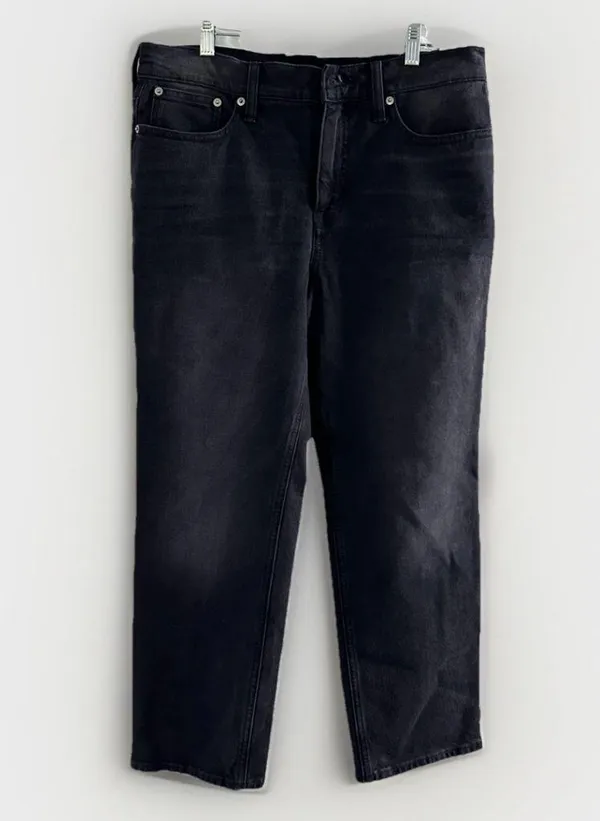 J.‎ Crew Midi Rise Classic Straight Jean Women's 30P Black Stretch Denim - Image 3