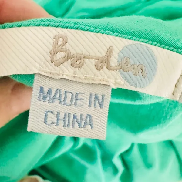 Boden Green Maxi Dress 14R Grosgrain Ribbon Detail V Neck‎ Beachy Resort Whimsy - Image 8