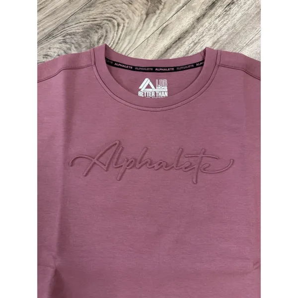 Alphalete Woman’s ELMTS Short SLEEVE Crop Size Medium, Mauve - Image 3