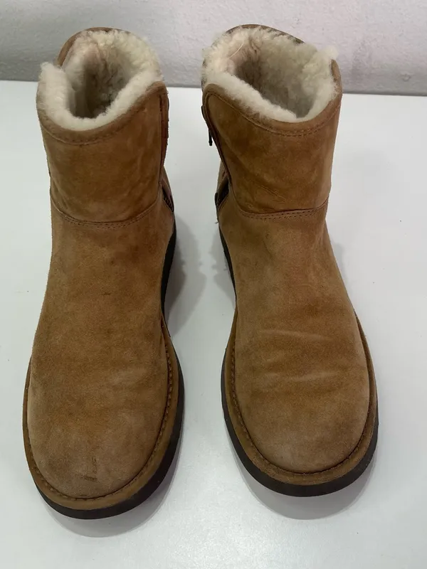 UGG Abree Women's 6 Chestnut Suede Side Zip Mini Boots 1016548 - Image 3