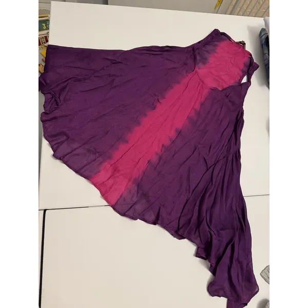 Y2K/2000s GUESS Women's Sheer TieDye Purple and Pink Tank Top Racerback - Size M - Image 4