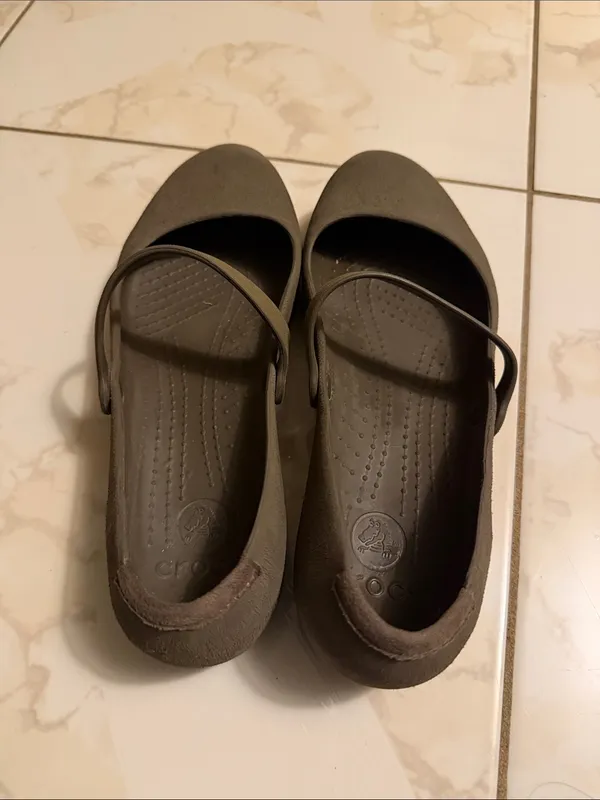 CROCS Women’s Mary Jane Flats in Olive Brown - Image 3