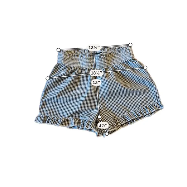 Rachel Zoe gingham ruffled trim smocked short M - Image 3