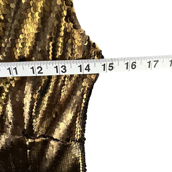 NBD Dinara Mini Dress Womens S Gold Sequin‎ Asymmetrical Sparkly Night Out Party - Image 11