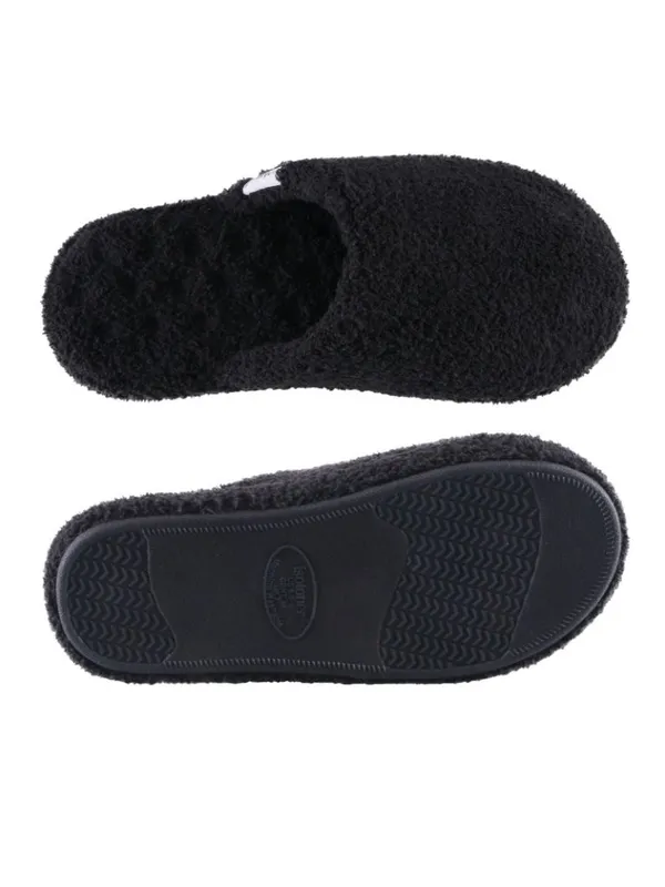 NWT Isotoner Cozy Plush Terry Knit Clog Slippers 8844 Black L (8.5-9) - Image 4