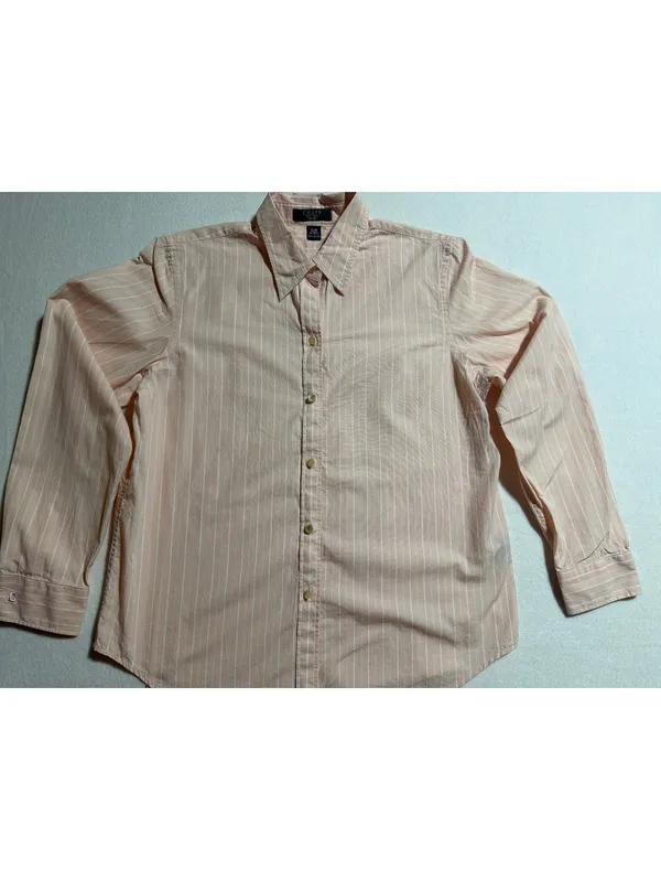 Chaps Petite Pink Striped Button-Up Shirt Size PM - Image 2