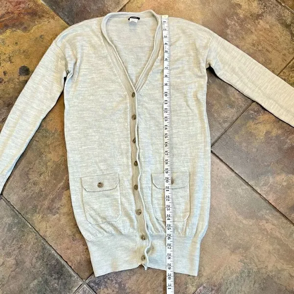 J. Crew Merino Wool Button Up Tunic Cardigan XS - Image 5