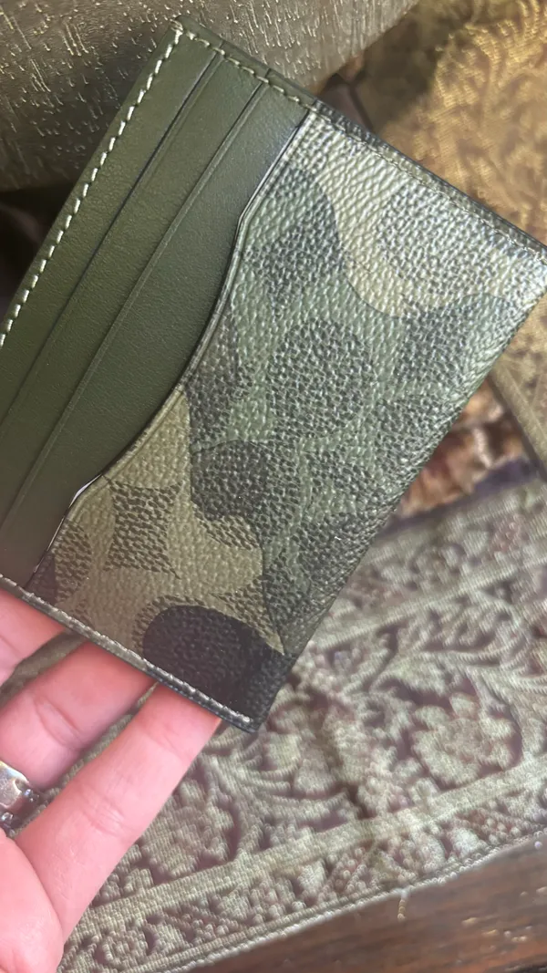 Coach Authentic  leather large slim card case with ID window. - Image 7