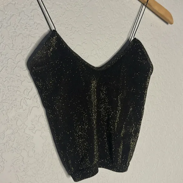 Intimately Free People Brown Shimmer Seamless Brami Cami Crop Top Sparkle - Image 2